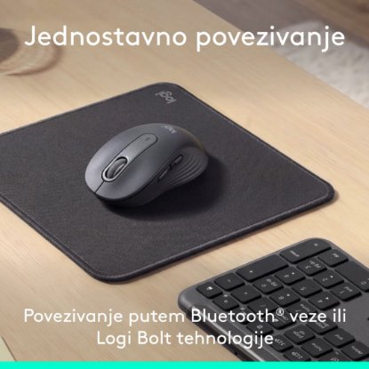Miš Signature M650, optički, bežični, BT, 4000dpi. crni + podloga za miš, crna