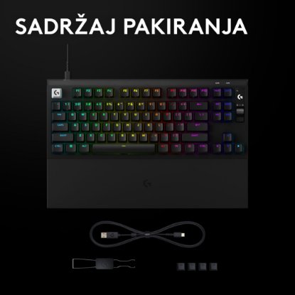 Tipkovnica LOGITECH PRO X2 Rapid, mehanička, crna