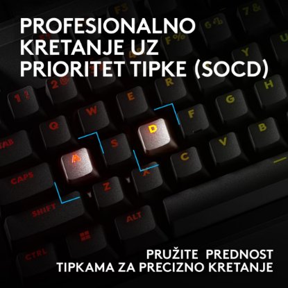 Tipkovnica LOGITECH PRO X2 Rapid, mehanička, crna