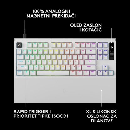 Tipkovnica LOGITECH PRO X2 Rapid, mehanička, bijela