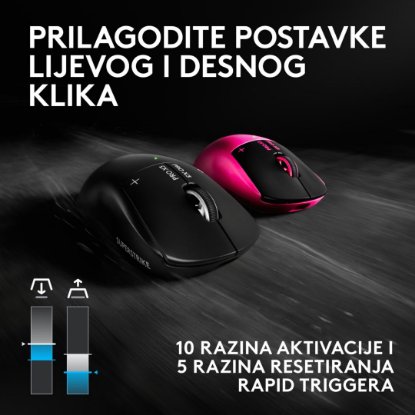 Miš LOGITECH PRO X3 Superstrike, Gaming, optički, 48000dpi, USB, magenta