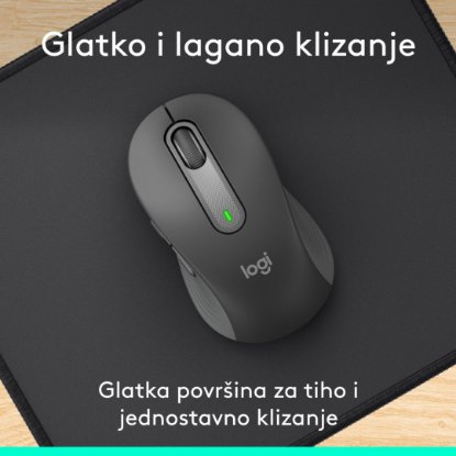 Miš Signature M650, optički, bežični, BT, 4000dpi. crni + podloga za miš, crna