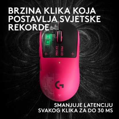 Miš LOGITECH PRO X3 Superstrike, Gaming, optički, 48000dpi, USB, magenta
