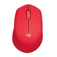 Miš LOGITECH M330 Silent Plus, optički, 1000dpi, bežični, crveni, USB