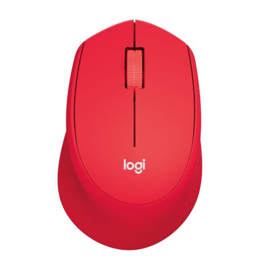 Miš LOGITECH M330 Silent Plus, optički, 1000dpi, bežični, crveni, USB