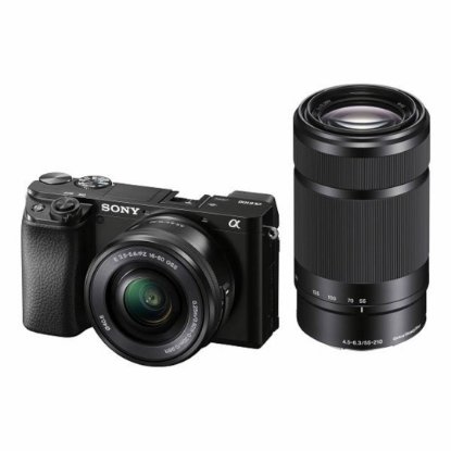 Digitalni fotoaparat SONY Alpha A6100 + E PZ 16-50mm f/3.5-5.6 OSS II + E 55-210mm f/4.5-6.3 OSS, 24,2 Mp, 4K Ultra HD, crni