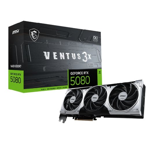 Grafička kartica MSI GeForce RTX 5080 Ventus 3X OC, 16GB, GDDR7