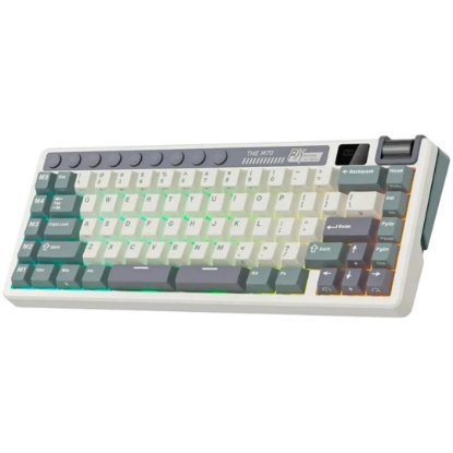 Tipkovnica ROYAL KLUDGE M70, mehanička, Cream switch, bežična, US layout, Cyan Purple