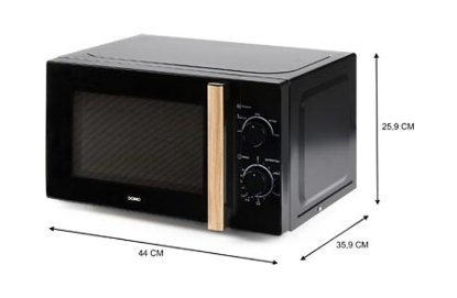 Mikrovalna pećnica DOMO DO2820, 700 W, 20 l, crna sa drvenom ručkom