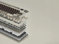 Tipkovnica ROYAL KLUDGE RK-M70, mehanička, Cream linear switch, bežična, US layout, smeđa