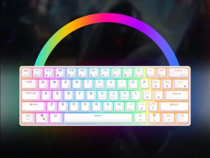 Tipkovnica ROYAL KLUDGE RK-61, mehanička, Brown switch, bežična, US layout, bijela