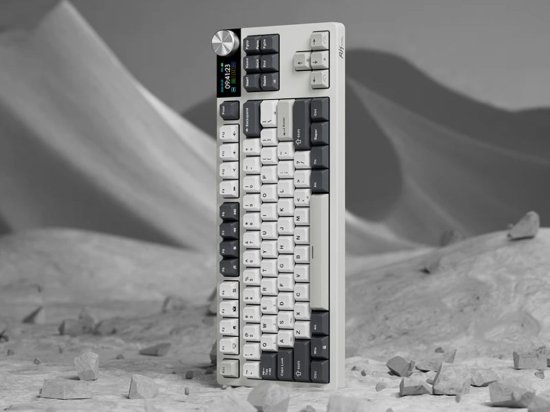 Tipkovnica ROYAL KLUDGE S85, mehanička, Cloud switch, bežična, US layout, bijelo-crna