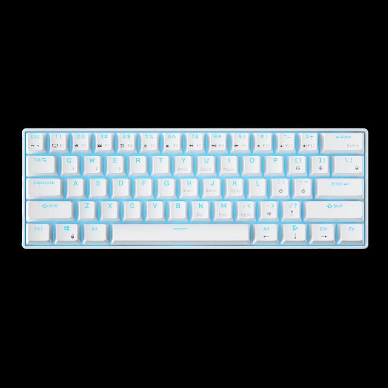 Tipkovnica ROYAL KLUDGE RK-61, mehanička, Brown switch, bežična, US layout, bijela