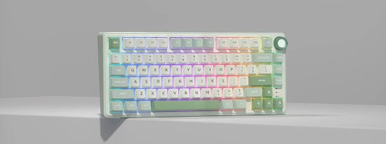 Tipkovnica ROYAL KLUDGE RK R75, mehanička, Brown switch, bežična, US layout, svijetlo plava