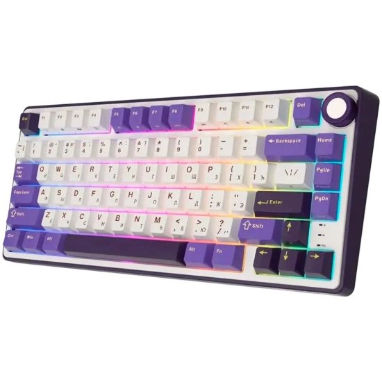 Tipkovnica ROYAL KLUDGE R75, mehanička, Brown switch, žična, US layout, Blackberry Mousse