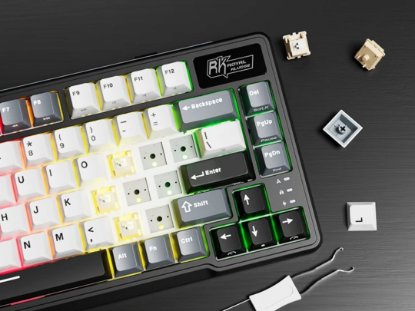 Tipkovnica ROYAL KLUDGE L75, mehanička, Cream switch, bežična, US layout, Knight Black
