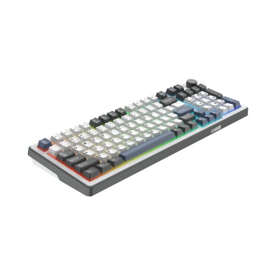 Tipkovnica WHITE SHARK Excalibur L GK-007252, RGB, crveni KTT Wine Red switch, mehanička, HR layout, bijela, USB / 2,4GHz / BT