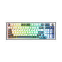 Tipkovnica WHITE SHARK Excalibur L GK-007252, RGB, crveni KTT Wine Red switch, mehanička, HR layout, bijela, USB / 2,4GHz / BT