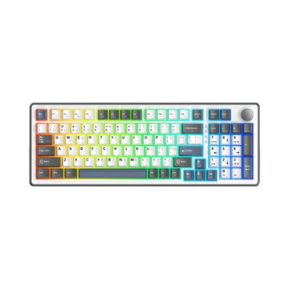 Tipkovnica WHITE SHARK Excalibur L GK-007252, RGB, crveni KTT Wine Red switch, mehanička, HR layout, bijela, USB / 2,4GHz / BT