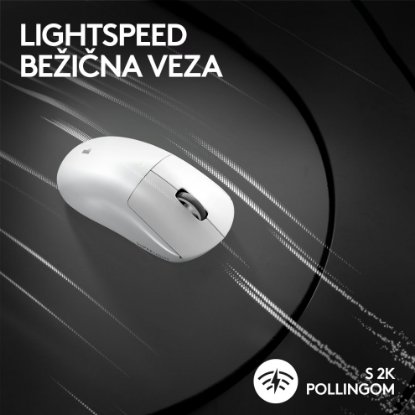 Miš LOGITECH Pro X Superlight 2, bežični, optički, 32000dpi, bijeli, USB