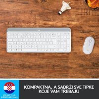 Tipkovnica + miš LOGITECH MK470 Slim Wireless, bežična, bijela