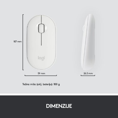 Tipkovnica + miš LOGITECH MK470 Slim Wireless, bežična, bijela