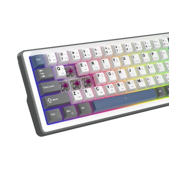 Tipkovnica WHITE SHARK Excalibur M GK-009252, RGB, crveni KTT Wine Red switch, mehanička, HR layout, bijela, USB / 2,4GHz / BT
