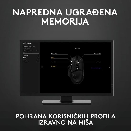 Miš LOGITECH Gaming G502 Hero RGB, optički, 25600dpi, crni, USB