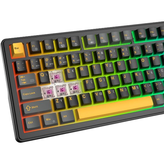 Tipkovnica WHITE SHARK Excalibur L GK-007152, RGB, crveni KTT Wine Red switch, mehanička, HR layout, crna, USB / 2,4GHz / BT