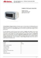 Mini pećnica ARIETE Vintage 979/05, 1380 W, 18 l, plava