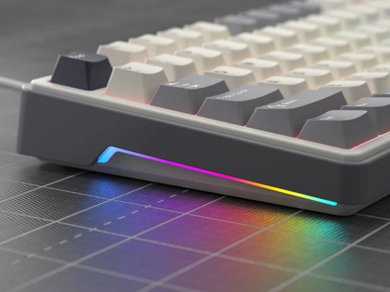Tipkovnica ROYAL KLUDGE RK-R87PRO, RGB osvjetljenje, mehanička, Brown prekidači, žična, US raspored, 88 tipki, Half Grey