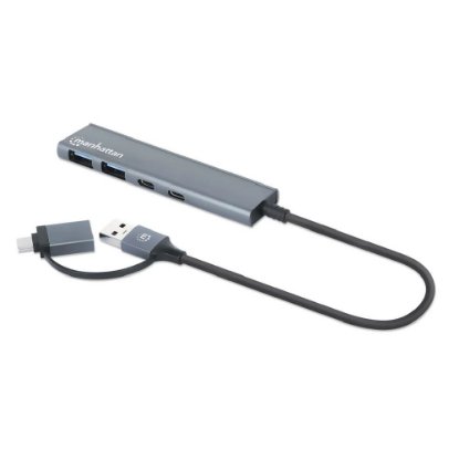 USB HUB MANHATTAN, USB-A/USB-C na 2x USB-A, 2x USB-C
