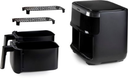 Friteza na vrući zrak DOMO DO537FR, 2850 W, DOUBLE ZONE 2 x 4 l, crna