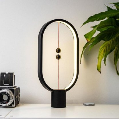 Stolna svjetiljka MIKAMAX Heng Oval Balance Lamp, USB, crna