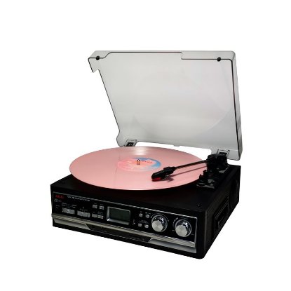 Gramofon AKAI ATT-15SE, FM radio, Kazetofon, USB, SD Card, BT, zvučnici, crni