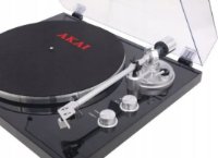 Gramofon AKAI TTA-200PB, USB, BT, Audio-Technica zvučnica, remenski pogon, crni