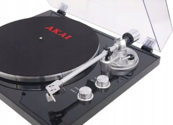 Gramofon AKAI TTA-200PB, USB, BT, Audio-Technica zvučnica, remenski pogon, crni