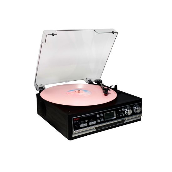 Gramofon AKAI ATT-15SE, FM radio, Kazetofon, USB, SD Card, BT, zvučnici, crni