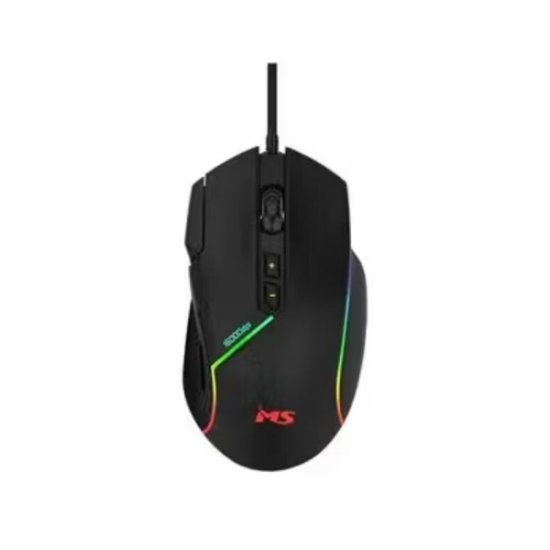 Miš MS NEMESIS T-104C, žičani, USB, optički, 16000 dpi, RGB, crni