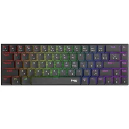 Tipkovnica MS ELITE K-702C, mehanička, Red Switch, US ANSI layout, RGB, USB, žičana, crna