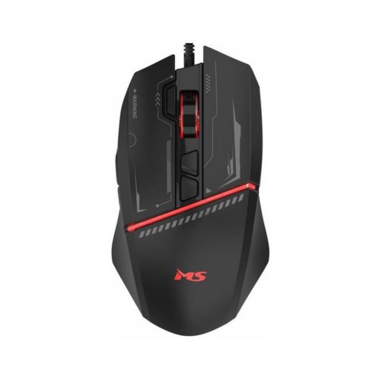 Miš MS NEMESIS T-101C, žičani, USB, optički, 12800 dpi, RGB, crni