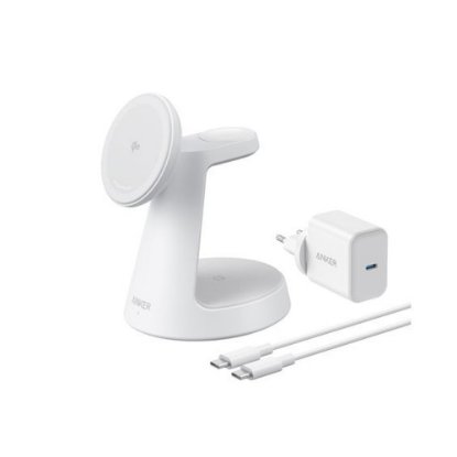 Bežični punjač ANKER, Dock Stand, Mag Go 3u1, B25M4G21, 15W, bijeli
