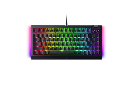 Tipkovnica RAZER BlackWidow V4 75%, mehanička, Orange switch, RGB, US Layout, crna, USB