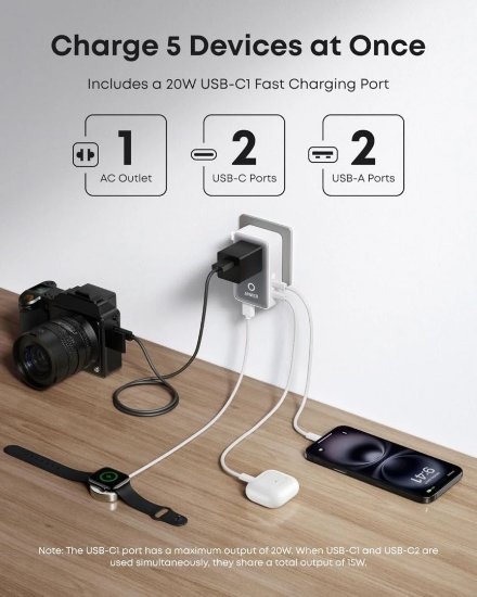 Putni adapter ANKER Nano Travel Adapter, bijeli